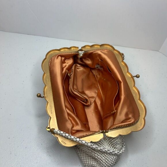 Whiting & Davis Vintage Ivory Mesh Evening Handbag Designer - Picture 7 of 10